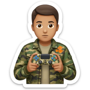  homme-avec-manette-ps4-camouflage (not human) sticker