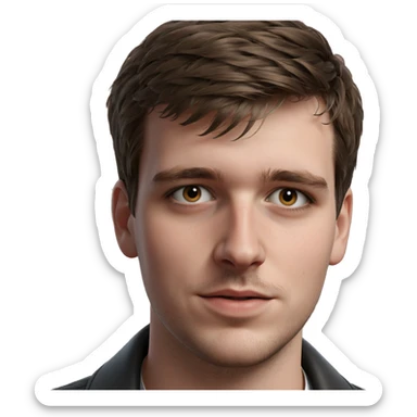 portrait of a young man sticker