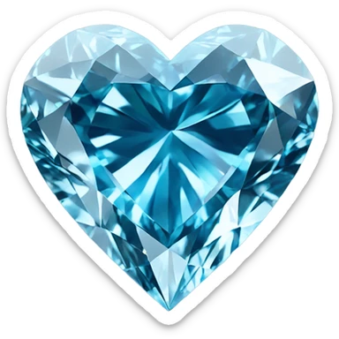 56 karat blue heart shaped diamond  sticker