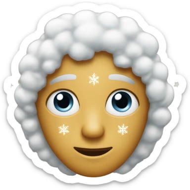 The Emoji with stars on the eyes but instead of stars there are snowflakes.  sticker