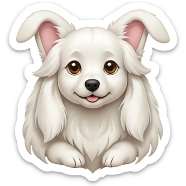 White dog with long floppy ears sticker