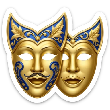 Tragedy and comedy mask sticker