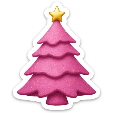 Pink Christmas tree with glitter sticker