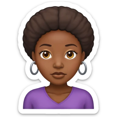 Black woman with jumbo head sticker