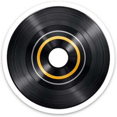 a black vinyl record sticker