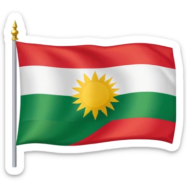 create a kurdishtan flag emoji. the shape of flag is like usual flag emojis alright sticker