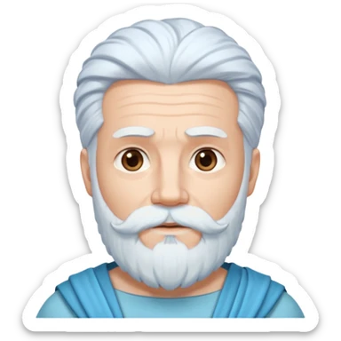 Uranus, God of Sky from Gods and Goddesses with white hair and beard, pale blue outfit sticker