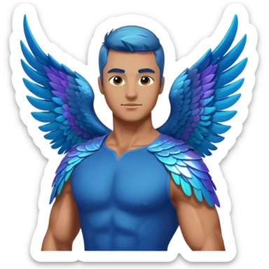 2 blue wings 🪽 left side an md right side sticker