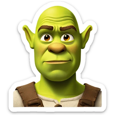 Shrek glaring to the right smirking sticker