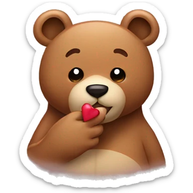 Bear sending kisses sticker