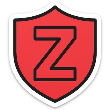 Change the shield and Z to red, keeping the color outline icon style, for a moderator role. sticker