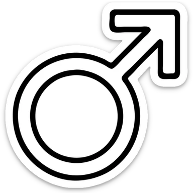 male symbol, simple, iconic, minimalistic icon style sticker