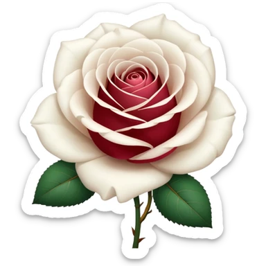 white rose, without green leaves, just flower sticker