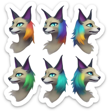 Epic Edgy Colorful ethereal eldritch Sergal-Serval-Fionbri sticker