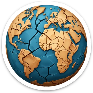 Brown planet earth sticker