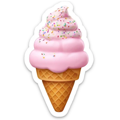 Light pink ice cream with sprinkles  sticker
