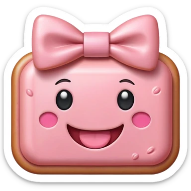 SPAM MEAT kawaii SMILING EMOJI with bow sticker