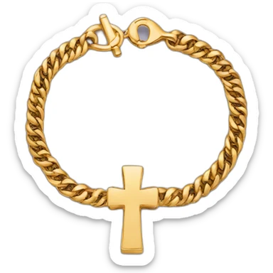 Bracelet with a cross in the middle sticker