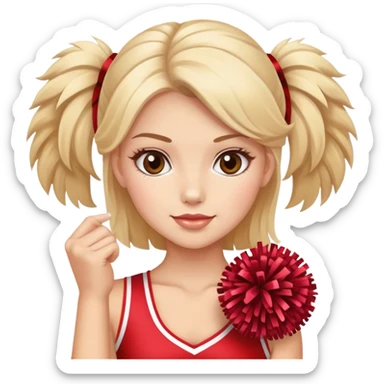 cheerleader girl holding pom-poms sticker