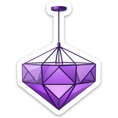 minimalist modern purple chandelier sticker