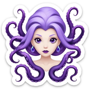 Ursula sea witch with tentacles sticker