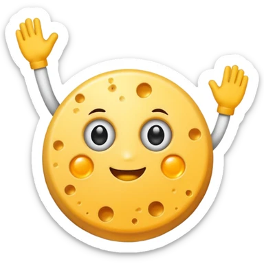 Cheese disco dancing with eyes sticker