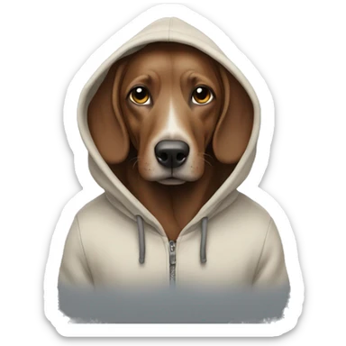 Weener wearing a hoodie sticker