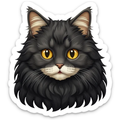 Black Mainecoon cat sticker