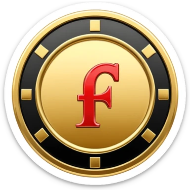 Currency crypto money symbol for the money "Fcoins" letter F, casino coin colored

Dont make an E sticker