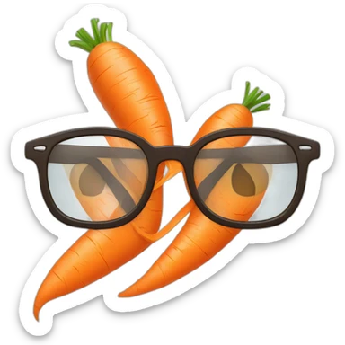 A shredded carrot wearing glasses sticker