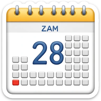 calendar with number 28 sticker