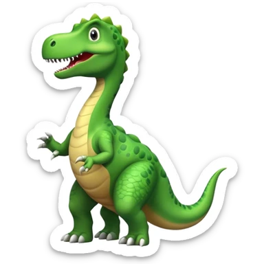 A dinosaur waving with his butt sticker