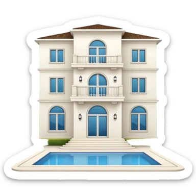 white 3 floor luxurious villa sticker