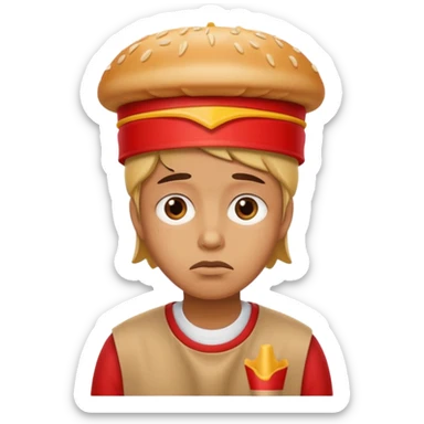 😔 this emoji with a fast over its head sticker