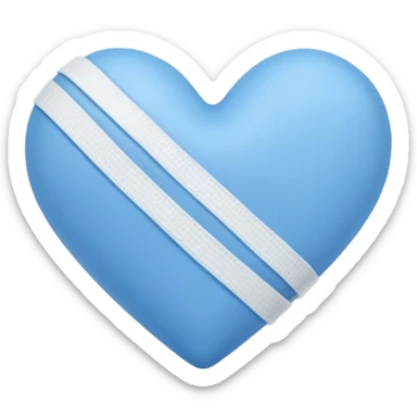 blue heart with a bandage sticker