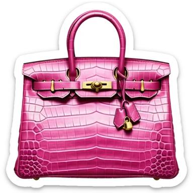 Birkin bag pink crocodile sticker