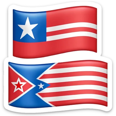 About a emoji flag combination with Puerto Rico + North Korea emoji flag combination flag hack as a flag sticker