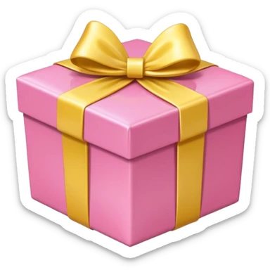 Cute kawaii petite elegant beautiful pretty sparkly shiny glossy romantic aesthetic Heart-shaped pink gift box present with yellow wrapping sticker