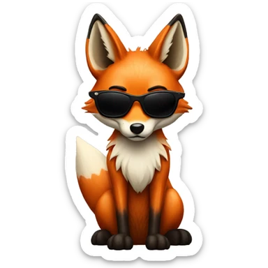 a tall fox with nine tails and sunglasses sticker