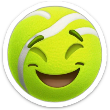 A Tennisball with a smile sticker