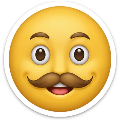 Mustache on a normal  yellow smiley  sticker