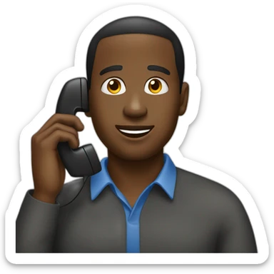 black man on a phone call sticker