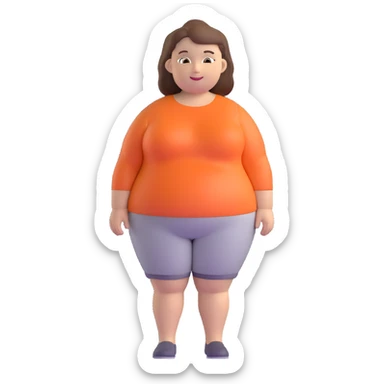 chubby white woman with brown hair, friendly expression sticker