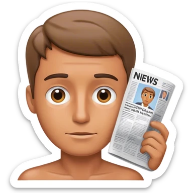a man which dont truth news what create by AI sticker
