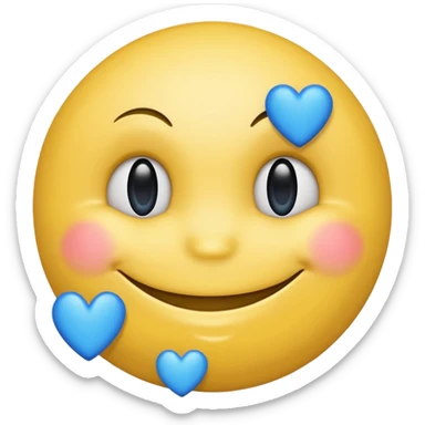 Smiley face with blue heart eyes and the word 'approved' written below it in blue text sticker