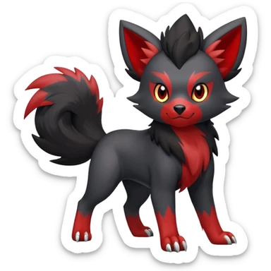 Zorua-Houndour-Fakémon-hybrid-creature (full body)  sticker