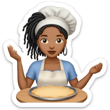 black woman with black locs baking  sticker
