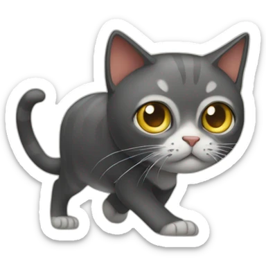 cat stalking its prey sticker