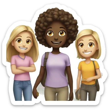 girl smiling outdoors with friends sticker
