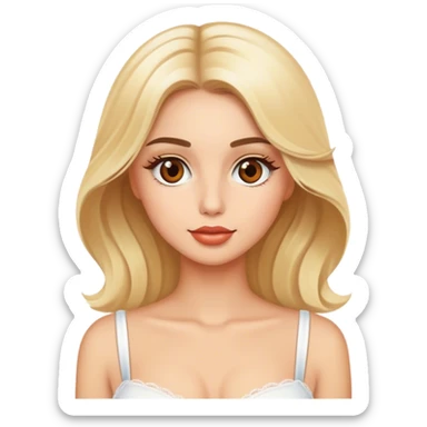 Luxury blonde model, brown eyes, honeymoon traveling in italy sticker